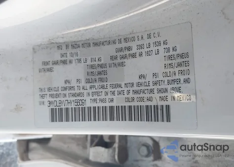 2017 Toyota Yaris Ia z USA, uszkodzony, nr VIN 3MYDLBYV7HY156091